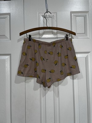 pink and yellow lemon designed sleepwear shorts -image