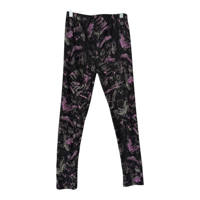 Just Cozy All Season Lilac Lines Black Purple Soft Leggings Size M/L 6-12-image