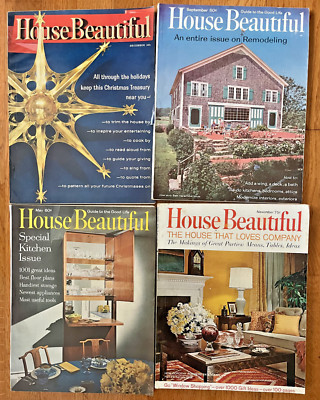 House Beautiful 1960s Lot of 4 Hugh Newell Jacobsen Frank Lloyd Wright Kitchens-image