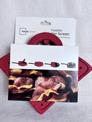 Mainstays Foldable Silicone Splatter Screen Quartered. New In Original Packaging-image