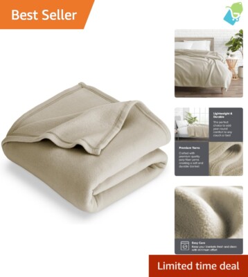 Cozy King Blanket - Premium Polar Fleece in Oyster - Perfect for Camping & Naps-image