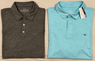 Lot Of 2! Vineyard Vines Performance Sankaty Edgar Polo Shirt Mens Large NWT-image