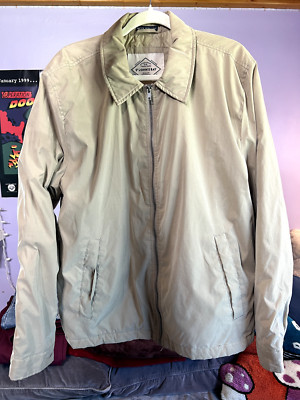 St. John's Bay Bomber Vintage Jacket Brown Large Water Repellent -image