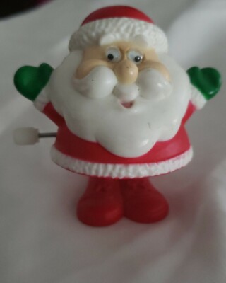 Vintage Christmas Santa Claus Toy Wind Up Mechanical Russ Berrie Goggly Eyes-image
