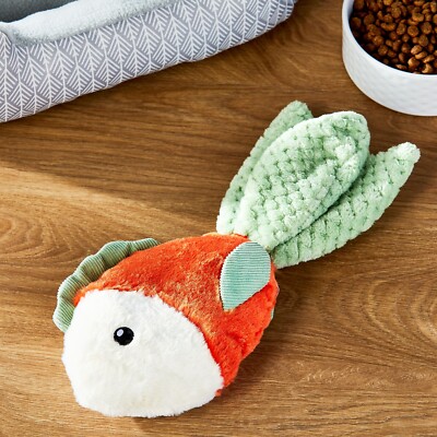 Vibrant Life Cozy Buddy Gold Fish Dog Toy - SQUEAK CRINKLE - 15
