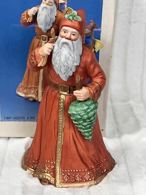 VINTAGE LEFTON VICTORIAN SANTA COLLECTION MUSIC BOX FIGURINE O TANNENBAUM 7.25