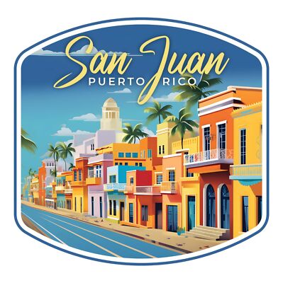 San Juan Puerto Rico Design C Souvenir Fridge Magnet 2-Inch-image