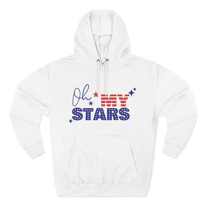 Patriotic Fleece Hoodie - Oh My Stars, Love Design, USA Pride, Cozy Independence-image