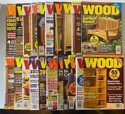 WOOD Magazine by Better Homes & Gardens Feb 2005 - Jan 2008 - Lot of 21-image