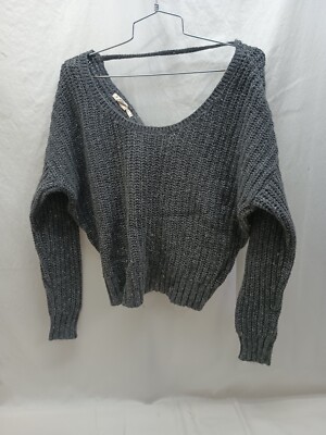 Yet Again: Soft Comfy Wool Alpaca Blend Back Knot Pullover Sweater Small-image