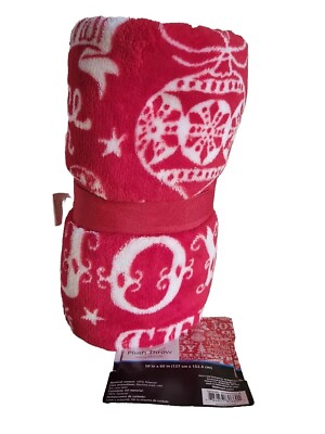 Christmas 50in x 60in Soft  Plush Throw ~ Noel - Joy - Happy Holidays - HO HO HO-image