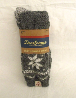 2 Pair Men's Dream Foams Cozy Lounge Socks Shoe Size 7-12-image