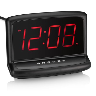 Mainstays Black Electric Digital Deep Sleep Alarm Clock Large 1.4” LED Display-image