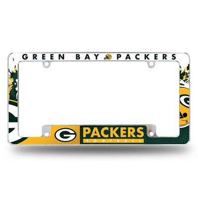 Green Bay Packers Chrome ALL OVER Premium License Plate Frame Cover Truck Car-image