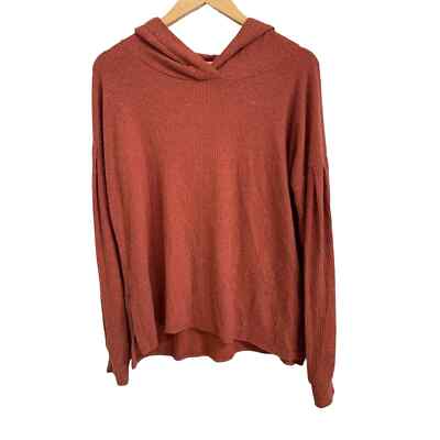 PST by Project Social T Wren Cozy Rib Hoodie in Orange Size Medium NEW-image