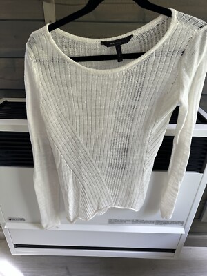 BCBGMaxAzria Odylyne  Lightweight Linen Long Sleeve Lightweight Sweater xxs-image