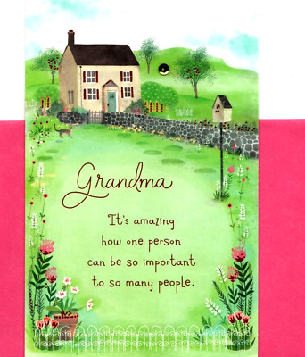 Happy Birthday Grandma Garden Birdhouse Lovely Home Greeting Card-image