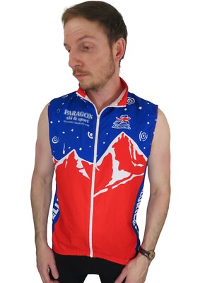 Vintage Aussie Made In USA Sleeveless Cycling Bike Jersey Wind Vest Mens Small-image