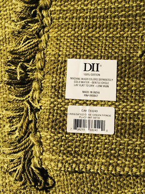 DII Variegated Tabletop Collection, Placemat Set 13x19, Olive Green, 6 Piece-image
