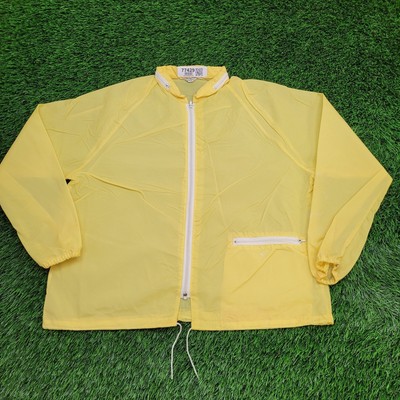 Vintage 80s Surfer Windbreaker Jacket Large 23x24 Yellow-image
