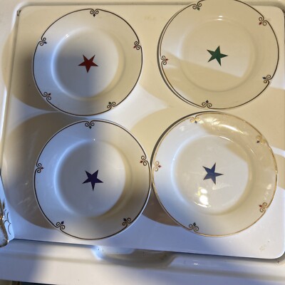 PIER 1 Imports Celebration Plates Set of 4 STAR  Side salad dessert. Christmas/-image