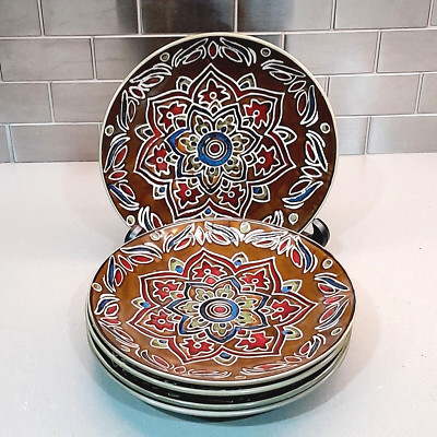 Pier 1 Global Medallion Salad Plates 8.5
