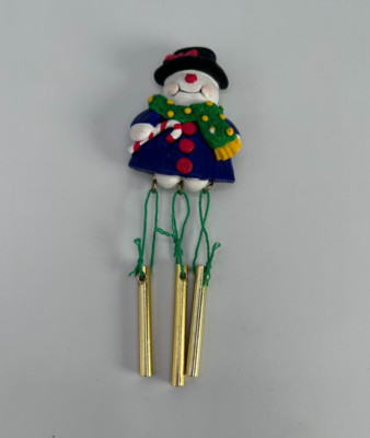 Vintage 1997 Avon Snowman Windchime Magnet Santa & Company Gift Collection-image