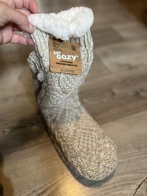 Cozy Tall Slippers Beige Size 5-8-image