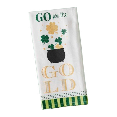 Design Imports Glitter Dishtowel, St. Patricks - Go for the Gold (754259C)-image