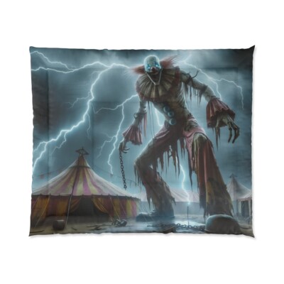 King Size Comforter Haunted House Clown Scary Horror Halloween Insane Metal Band-image