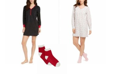 Charter Club Women Soft Cozy Fleece Sleepshirt and Sock Set M, 2XL-image