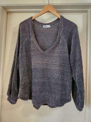 Urban Outfitters Womens Oversized Relaxed Fit V-Neck Sweater Gray Extra Small XS-image