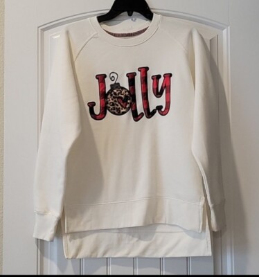 Holiday Appliqué Jolly Cozy Fleece Plaid Sweatshirt M-image