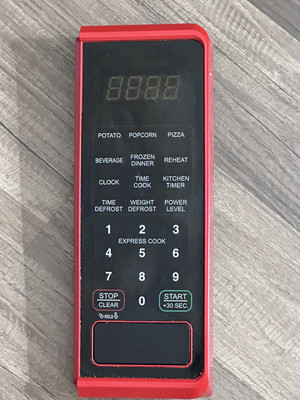 Mainstays Microwave Parts Red Digital Touch Screen Controls-image