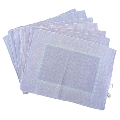 Pier 1 Olive Mist Color Block Placemats Purple 14x20 Cotton Woven 1825294 Set 6-image