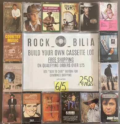 $1 to $5 COUNTRY BUY $25 GET FREE SHIPPING CASSETTE BUILD YOUR LOT OUTLAW-image