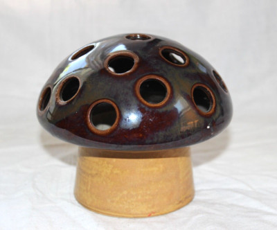 VINTAGE CERAMIC MUSHROOM TEA LIGHT VANDOR  IMPORTS 1968 Japan Merry-image