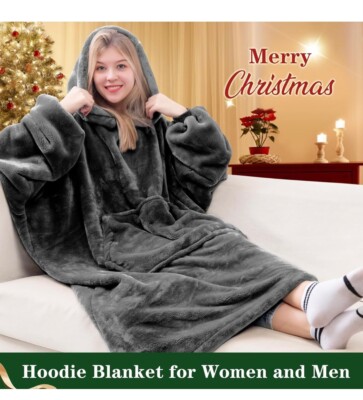 Wearable Blanket Sweatshirt Gifts for Women and Men, Warm and Cozy Giant B-image