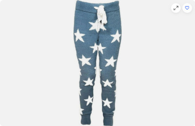 Honeydew Women's Lounge Cozy Chenille STAR Leggings( TEAL/WHITE L)NWT-image