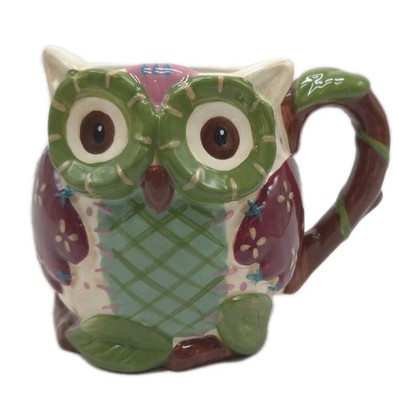 Pier 1 Imports Olli the Owl 3D Coffee Mug Hand Painted Large 25 Oz-image