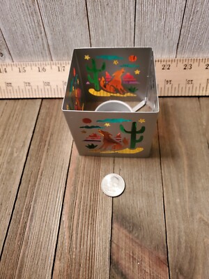 Decorative Colorful Desert Design Metal Box Candle Holder 3