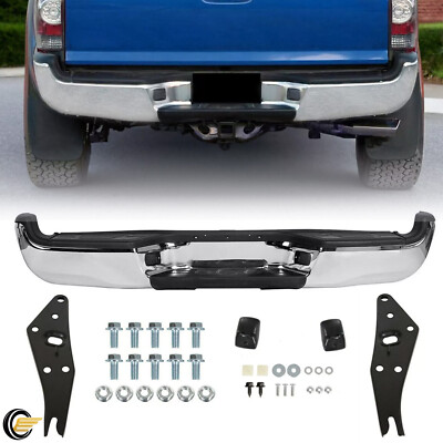 NEW Steel -Complete Chrome Rear Step Bumper Assembly For 2005-2015 Tacoma Pickup-image