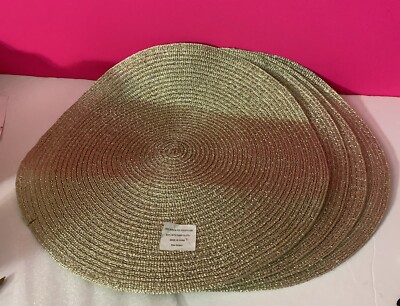 Design Import Woven Polypropylene Gold  Table Placemats 093847  Set Of 4 @-image