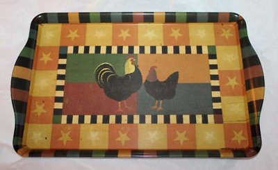 Warren Kimble Melamine Country Quartet Rooster Tray 15