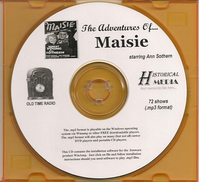 THE ADVENTURES OF MAISIE - 72 Shows Old Time Radio In MP3 Format OTR On 1 CD-image