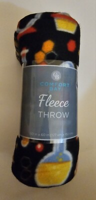 Comfort Bay Fleece Throw Blanket - New 50in X 60 in-image